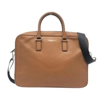 Michael Kors Pre-owned Aktetas - Heren - Vintage Handtas - Bruin - ONE Size - Leer - Vintage