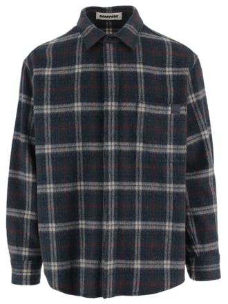 Darkpark Wool-Blend Shirt With Classic Collar And Check Pattern