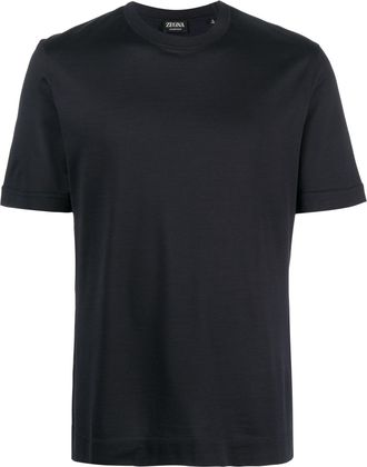 Ermenegildo Zegna crew-neck T-shirt - men - Silk/Cotton - 56 - Blue