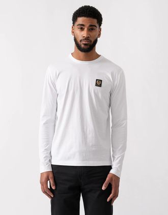 Belstaff Mens Belstaff Long Sleeved Logo Patch T-Shirt - White - Size: 38