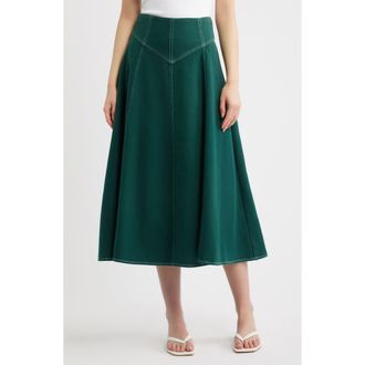 Cleobella Diana Cotton Twill Midi Skirt in June Bug at Nordstrom, Size 25