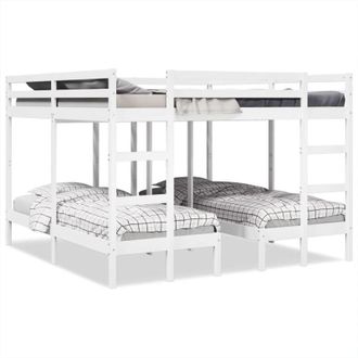 vidaXL Vidaxl - Giroletto Castello Triplo Bianco 200x200/80x200cm Massello Pino