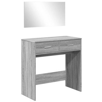 Berkfield Home Dressing Table with Mirror Grey Sonoma 80x39x80 cm | Size: 80 x 39 x 80 cm