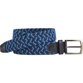 Johnston & Murphy Woven Stretch Knit Belt in Navy Multi at Nordstrom, Size 32