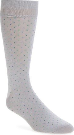 Nordstrom Dot Cotton Blend Dress Socks in Grey at Nordstrom