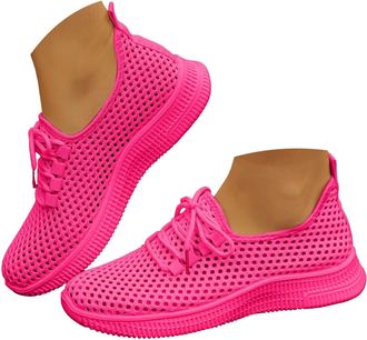 Generic Womens Mesh Lace Up Running Shoes Lightweight Casual Outdoor Slip On Sneakers Fashion Breathable Low Top Walking Sock Shoes Womens Hiking Athletic Ten