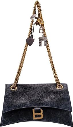 Balenciaga Tassen, Dames, Zwart, ONE Size, Leer, Crush Small Chain Bag