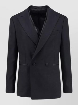 Tagliatore viscose silk tailored double breasted blazer