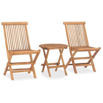vidaXL Vidaxl - Set Comedor De Jard&iacute;n Plegable 3 Piezas Madera Maciza De Teca