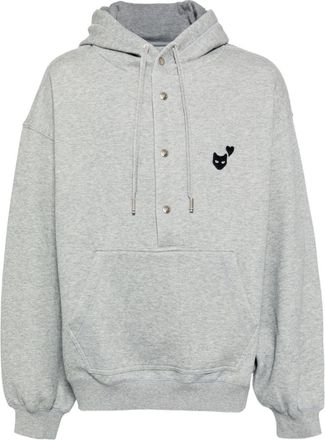 Songzio Felpa Love Panther con cappuccio e bottoni automatici - Grigio