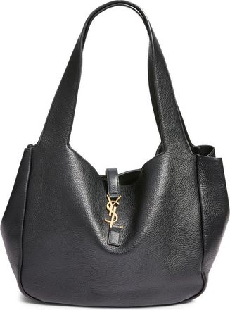 Saint Laurent Le 5 &Agrave; 7 Bea Leather Tote in 1000 Noir at Nordstrom