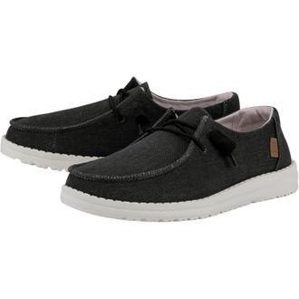 Hey Dude Wendy 40058-0XM WomensBlack Chambray Moc Toe Casual Shoes ZAP2422