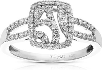 Vir Jewels 1/3 cttw Lab Grown Diamond Ring in Sterling Silver For Women