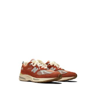 New Balance Low-Top Leather Sneakers - Orange