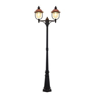Lindby Farola exterior de aluminio cobre