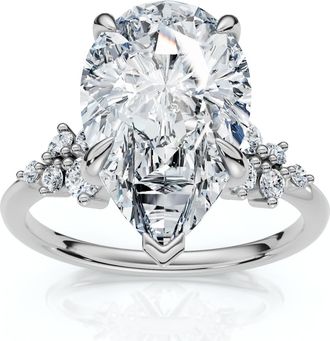 Pompeii3 Certified 3 1/3Ct Pear Diamond Engagement Ring 14k Gold or Platinum Lab Grown