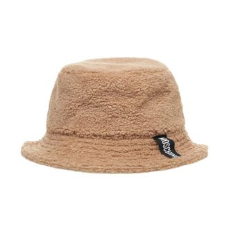 Moschino Hats, female, Beige, Size: ONE SIZE Beige Faux Fur Bucket Hat Aw25