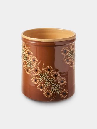 Poterie d'&Eacute;vires Flowers Hand-Painted Ceramic Utensil Pot