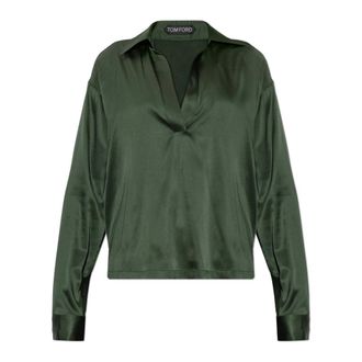 Tom Ford Overhemden, Dames, Groen, 3Xs, The Silk Shirt