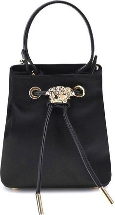 Versace Black Viscose Shoulder Womens Bag