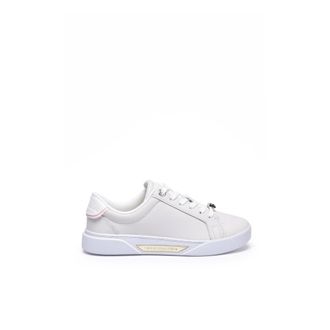 Tommy Hilfiger Schoenen, Dames, Wit, 42 EU, Leer, Golden HW Court