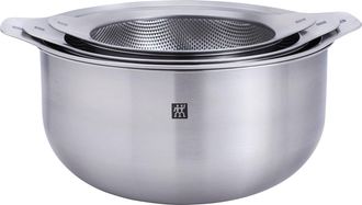 Zwilling Prep 6-pc Brushed Stainless Steels Nesting Bowls & Strainers Set