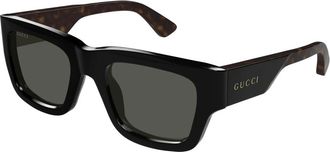 Gucci Zonnebril - Heren - Zonnebrillen - Zwart - 52 MM - Accessoires