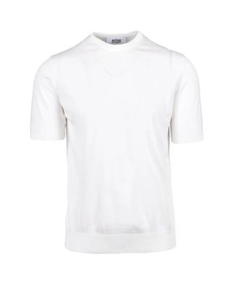 Alpha Studio White Men Cotton Crewneck Pullover Top