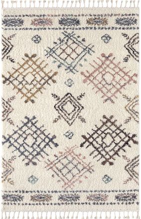 Nazar Rugs Alfombra de salon bereber crema 160x230 estampada