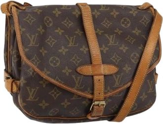 Louis Vuitton Pre-owned Cross Body Bags, female, Brown, Size: ONE SIZE Pre-owned Vintage Canvas Cross Body Bag