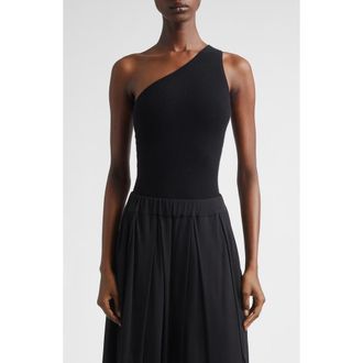 Michael Kors One-Shoulder Cashmere Blend Bodysuit in Black 001 at Nordstrom, Size Medium
