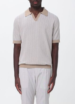 HUGO BOSS Polo in maglia di cotone e lino