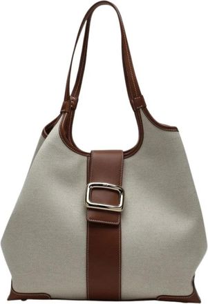Roger Vivier Grand Vivier Choc Medium - Dames - Schoudertassen - Beige - ONE Size - Leer - Tassen