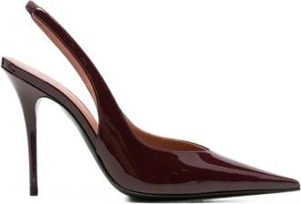 Amina Muaddi Dames, Schoenen, Rood, Maat: 38 1/2 EU Leer