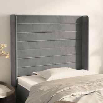 vidaXL Cabecero Con Orejas De Terciopelo Gris Claro 103x16x118/128 Cm Vidaxl