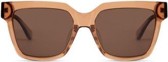 Mohala Eyewear Hana 55mm Low Bridge Wide Width Polarized Square Sunglasses in Spiced Tea /Tan Lens at Nordstrom