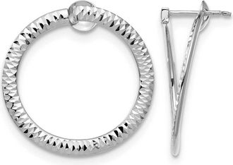 Diamond2Deal 14K White Gold Polished Flexible Hoop Earrings