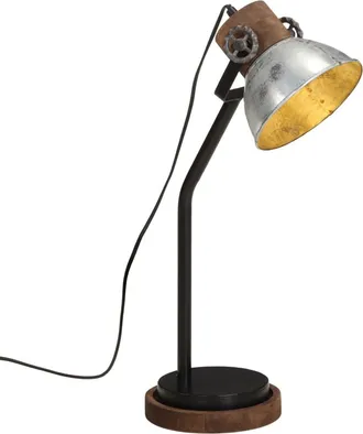 vidaXL L&aacute;mpara De Escritorio Plateado Vintage 25 W E27 18x18x60 Cm Vidaxl