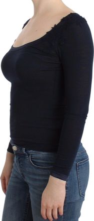 Ermanno Scervino Womens Lingerie Blue Top Blouse Jumper Lace Rayon