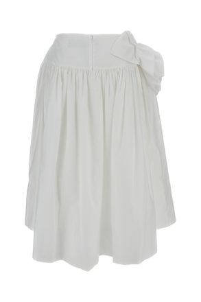 Simone Rocha White Pressed Rosette Basque Cotton Skirt
