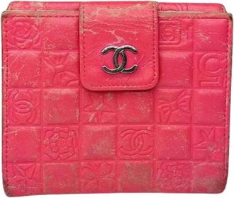 Chanel Pre-owned Vintage Portemonnee - Dames - Vintage Accessoires - Roze - ONE Size - Leer - Vintage