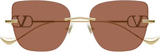 Valentino Sunglasses Vg0033 S 002 Gold/Brown Women