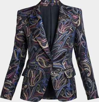 Etro Paisley Jacquard Single-Breasted Blazer