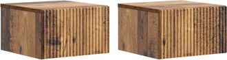 vidaXL Mesita De Noche De Pared 2 Uds. Madera Envejecida Vidaxl