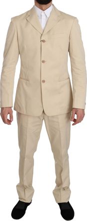 Romeo Gigli Two Piece 3 Button Cotton Solid Mens Suit