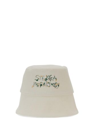 Stella McCartney White Embroidered Bucket Hat