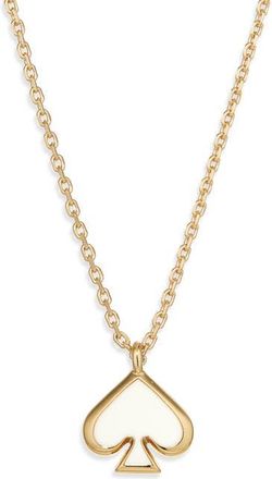 Kate Spade New York mini spade pendant necklace in White at Nordstrom