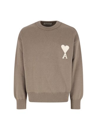 Ami Beige Ami De Coeur Cotton Sweater