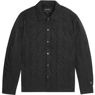 Lyle & Scott Heren Lyle And Scott Geometrisch Patroon Snap Button Geborduurd Leeuwenkruis Overshirt in Black Ice