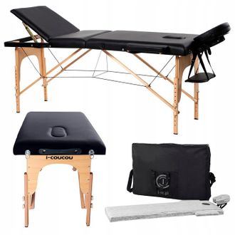 OEM Camilla De Masaje Plegable Port&aacute;til De Madera Con Mesa Y Tumbona De 3 Segmentos